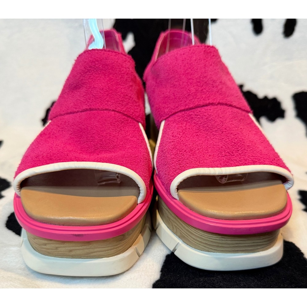 Sorel Joanie III Slingback Wedge Sandal in Fuchsia Fizz/Chalk Women's Size 8 - Picture 5 of 9